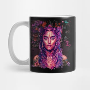 artistic girl pink, flower colorful love Mug